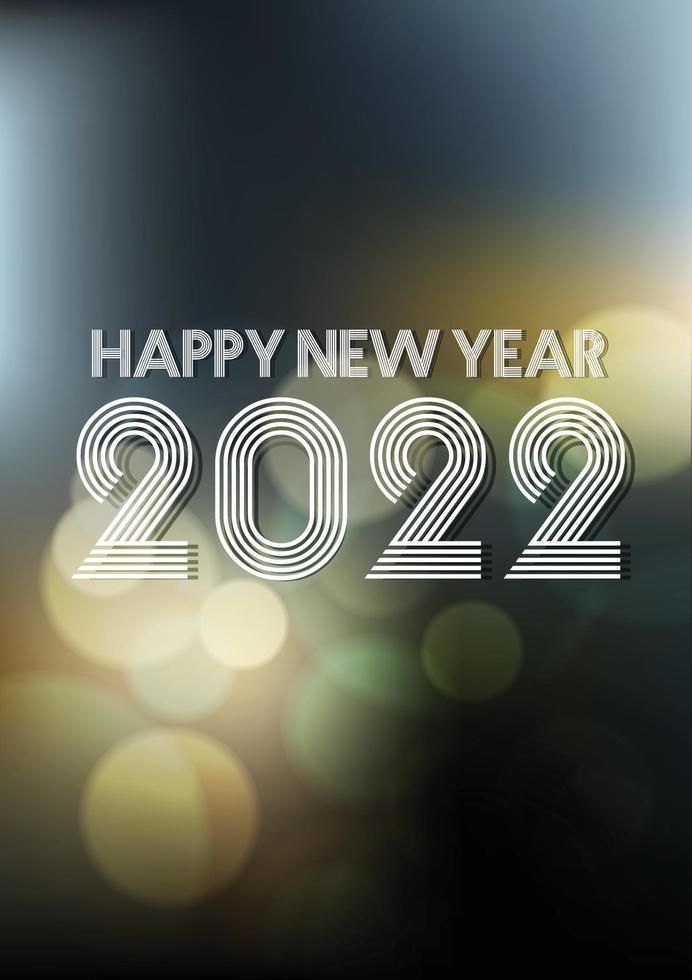 feliz año nuevo 2022 moderno nuevo de moda múltiples líneas pop blancas diseño tipografía números abstractos y fondo claro roto vector