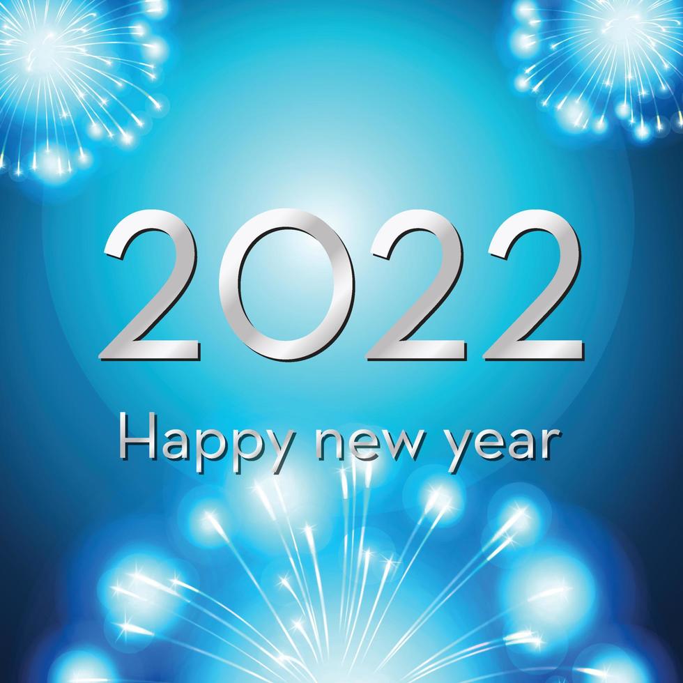 Colorful fireworks 2022 New Year vector illustration, bright on ...