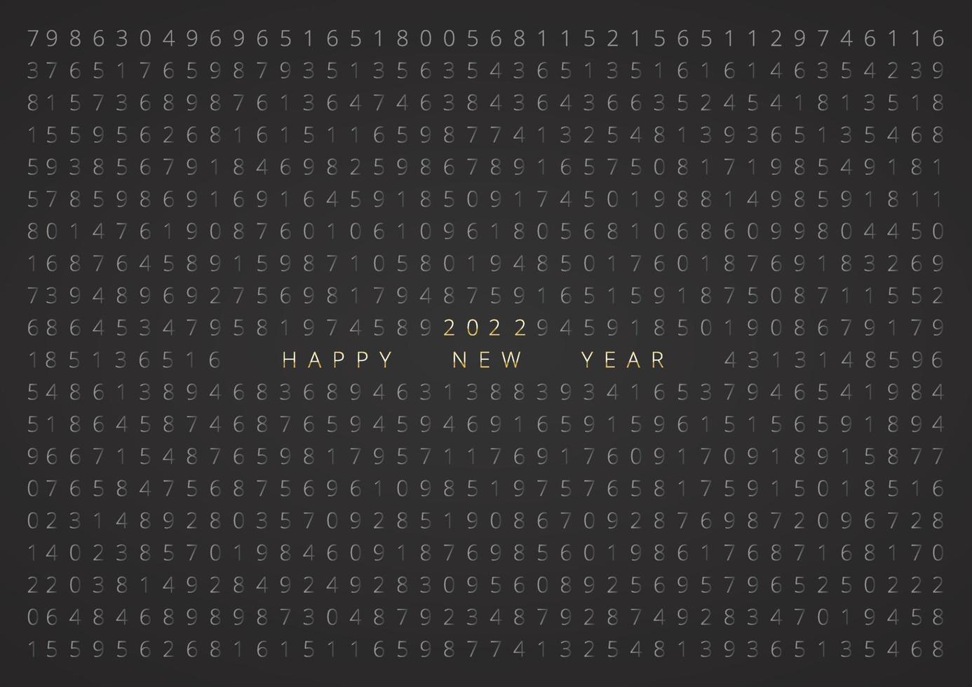 '2022' Happy New Year text in the middle of the computer screen full of ones, two, three, and zeros. Image has a strong vintage effect applied. vector
