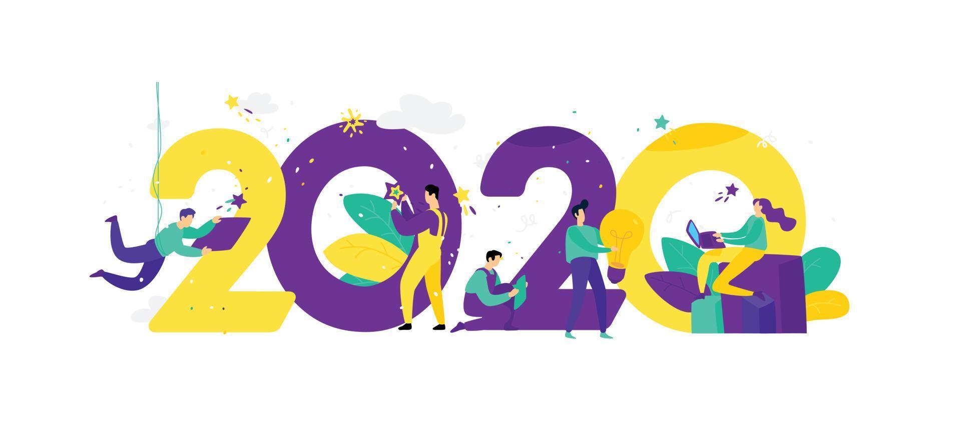 Illustration for the New Year 2020 vector