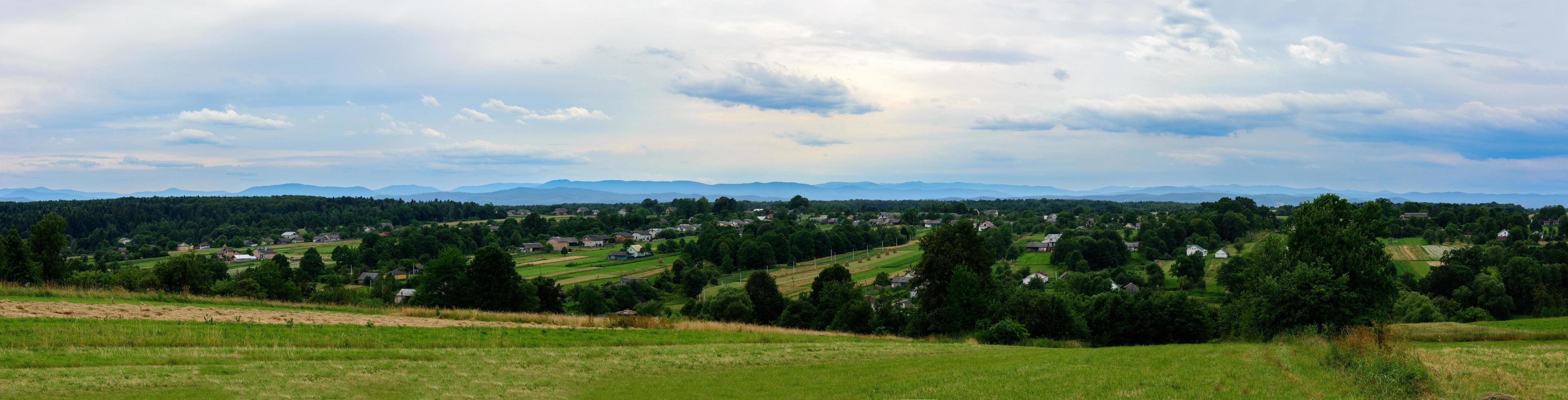 Amazing panorama of a small Ukrainian village photo