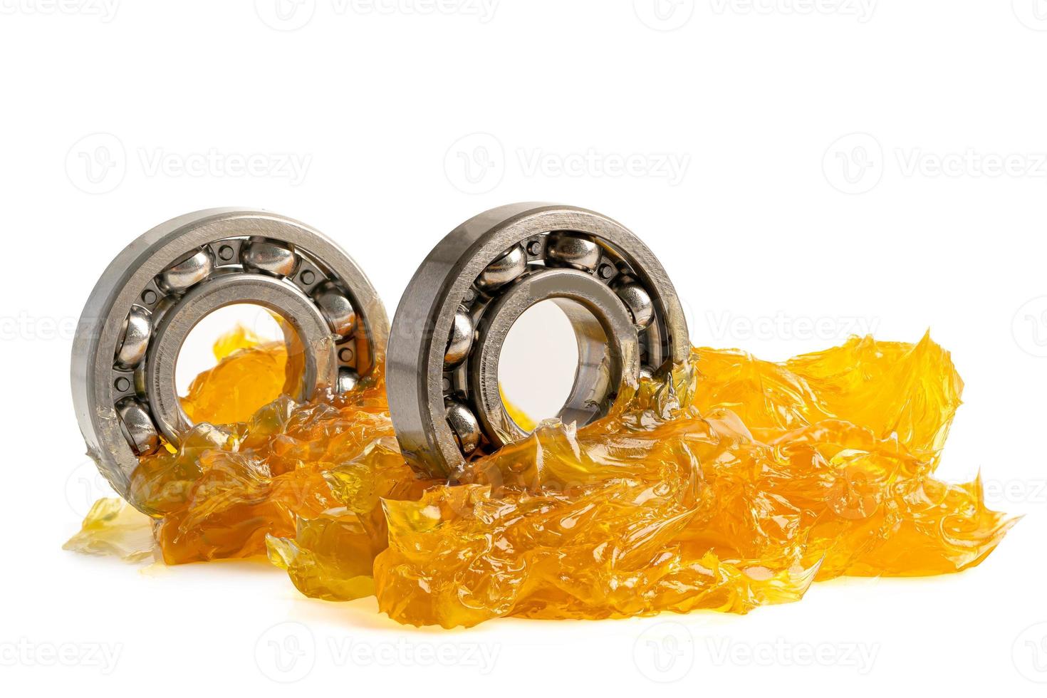 Ball bearing stainless with grease lithium machinery lubrication for automotive and industrial  isolated on white background. photo