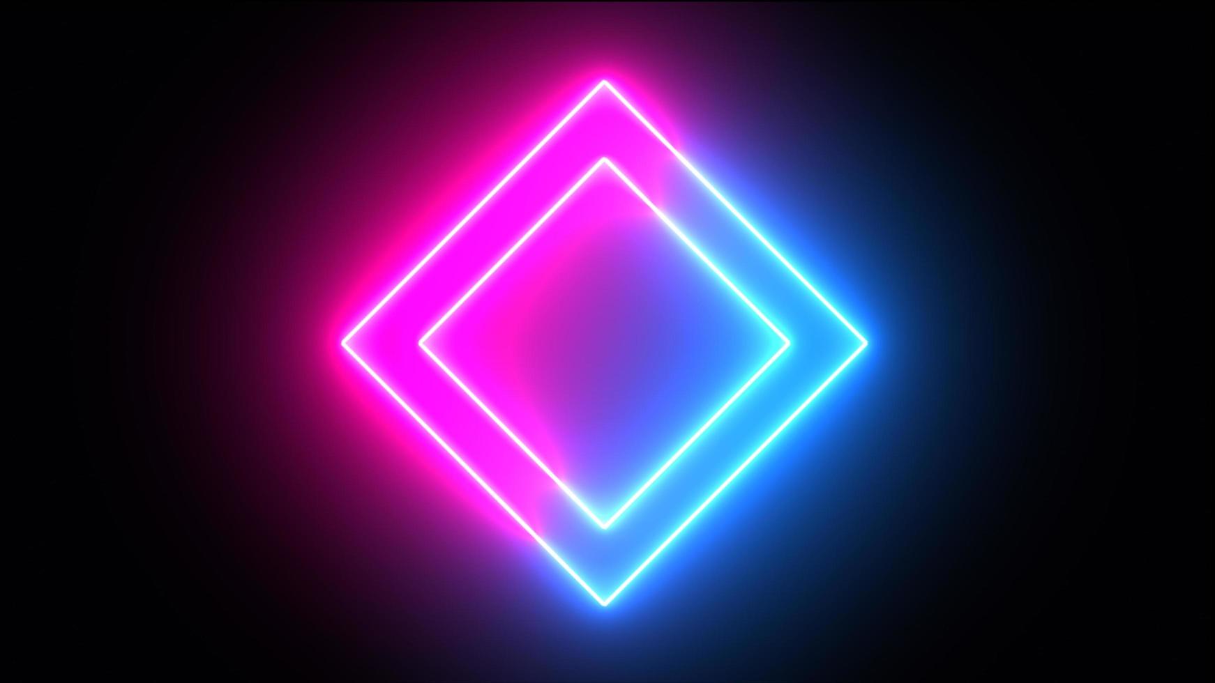 Shaking neon square technology background photo