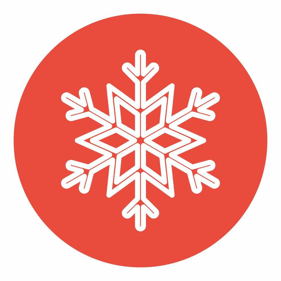 Snowflake Icon Red Circle Style vector