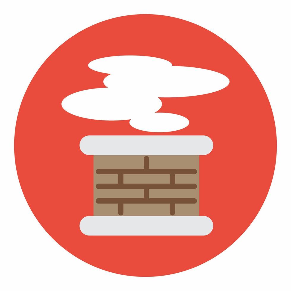 icono de chimenea estilo plano vector