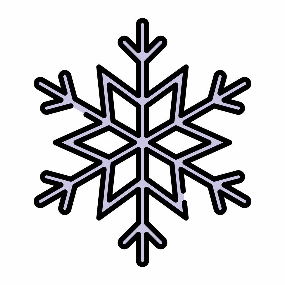 Snowflake Icon Flat Line Style vector