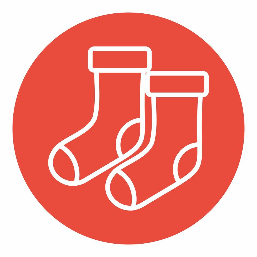 Christmas Sock Icon Red Circle Style vector