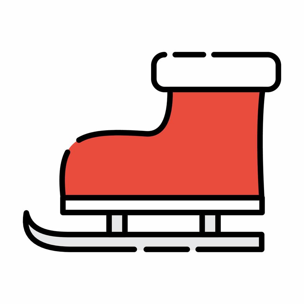 icono de patines estilo de línea plana vector