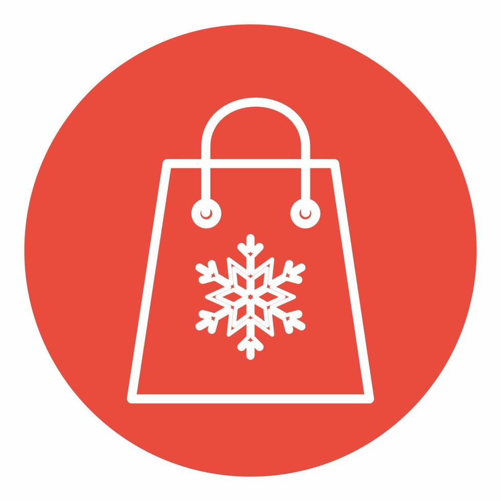 Gift Bag Icon Red Circle Style vector