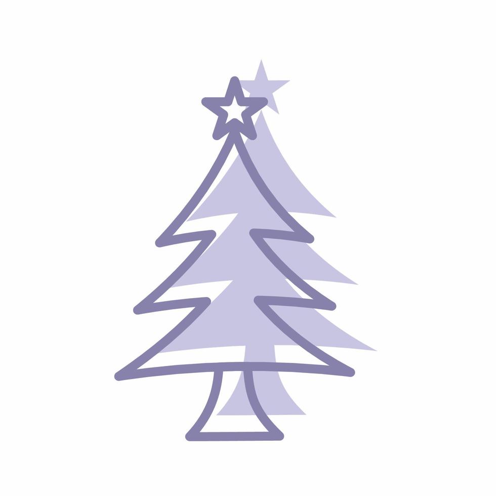 Christmas Tree Icon Blue Style vector