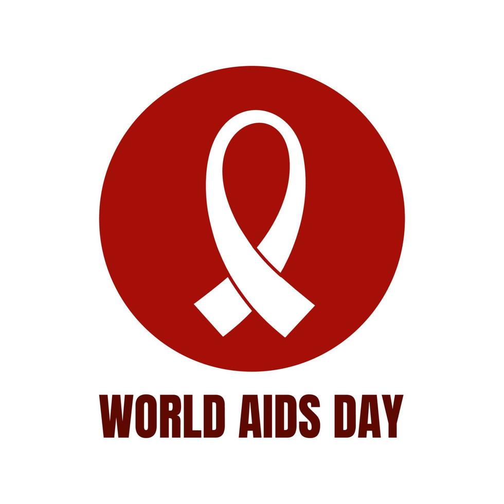 World AIDS day December 1. An icon labeled for the day of fight against AIDS. Vector poster.