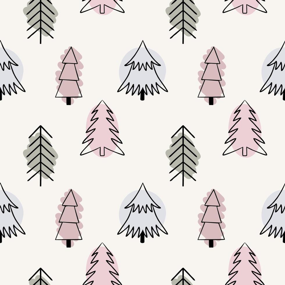 beige pattern with the image of a fir tree. Background for sewing clothes, printing on fabric, packaging paper. vector