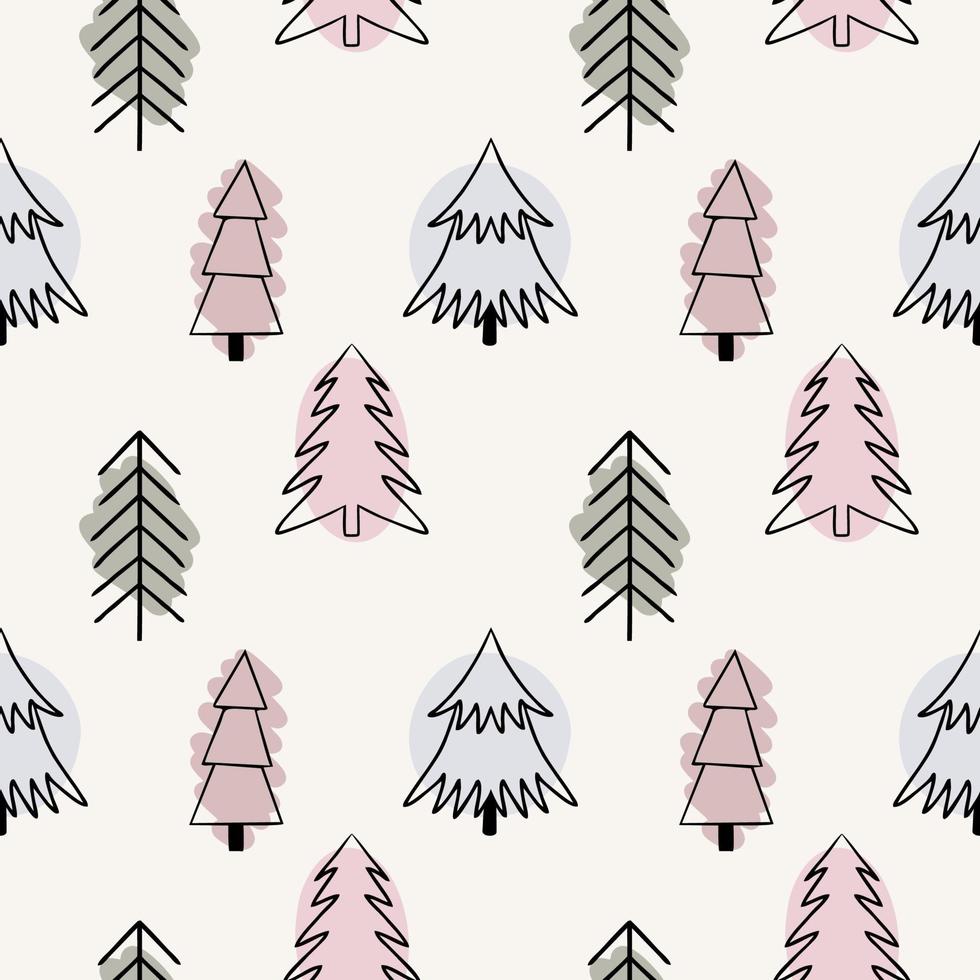 beige pattern with the image of a fir tree. Background for sewing clothes, printing on fabric, packaging paper. vector