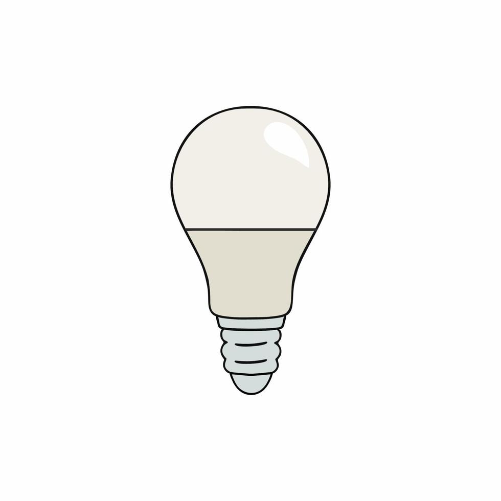 bombilla led blanca. ahorro de energía y consumo razonable. vector