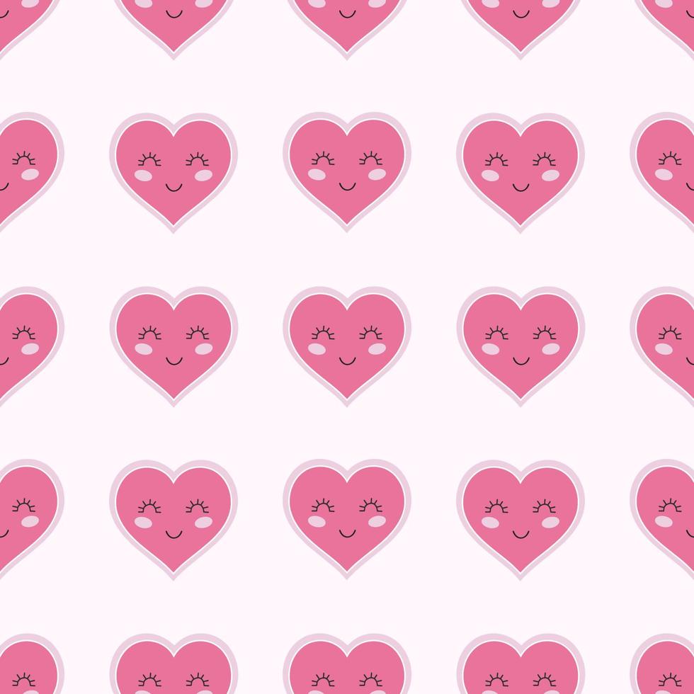 Endless seamless background with pink hearts. Valentine's day Wallpaper. Print for fabric, packaging paper, and textiles. vector
