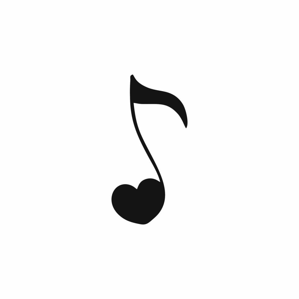 A heart-shaped musical note. Vector illustration for Valentine's day.