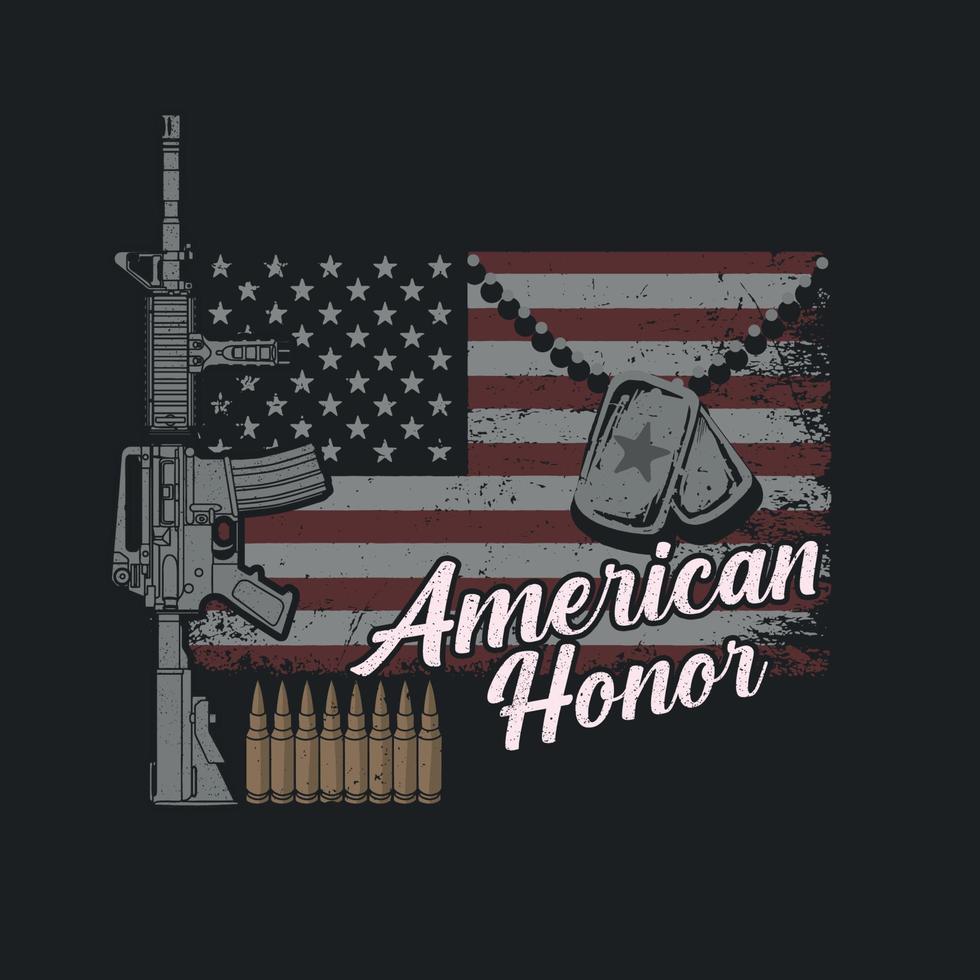 American Honor Flag Riffle Concept vector
