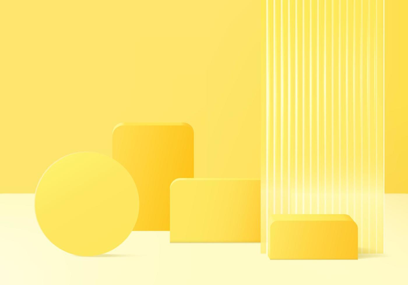 3d product display background platform with yellow glass modern. Background vector 3d rendering crystal podium platform. stand show cosmetic product. Stage showcase on pedestal modern glass studio