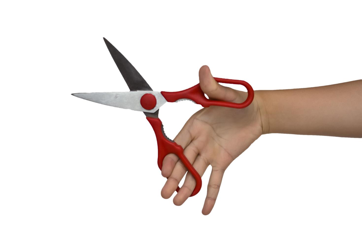 Isolated image of hand holding a scissor photo