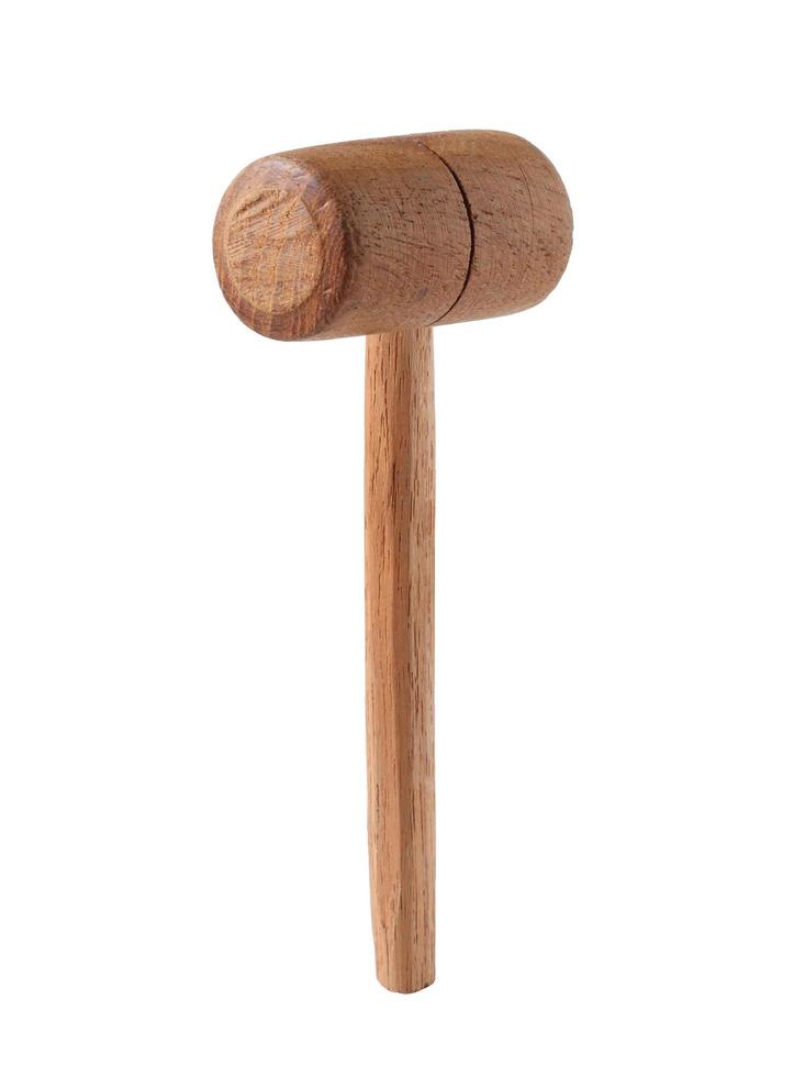 wooden meat hammer on white background photo