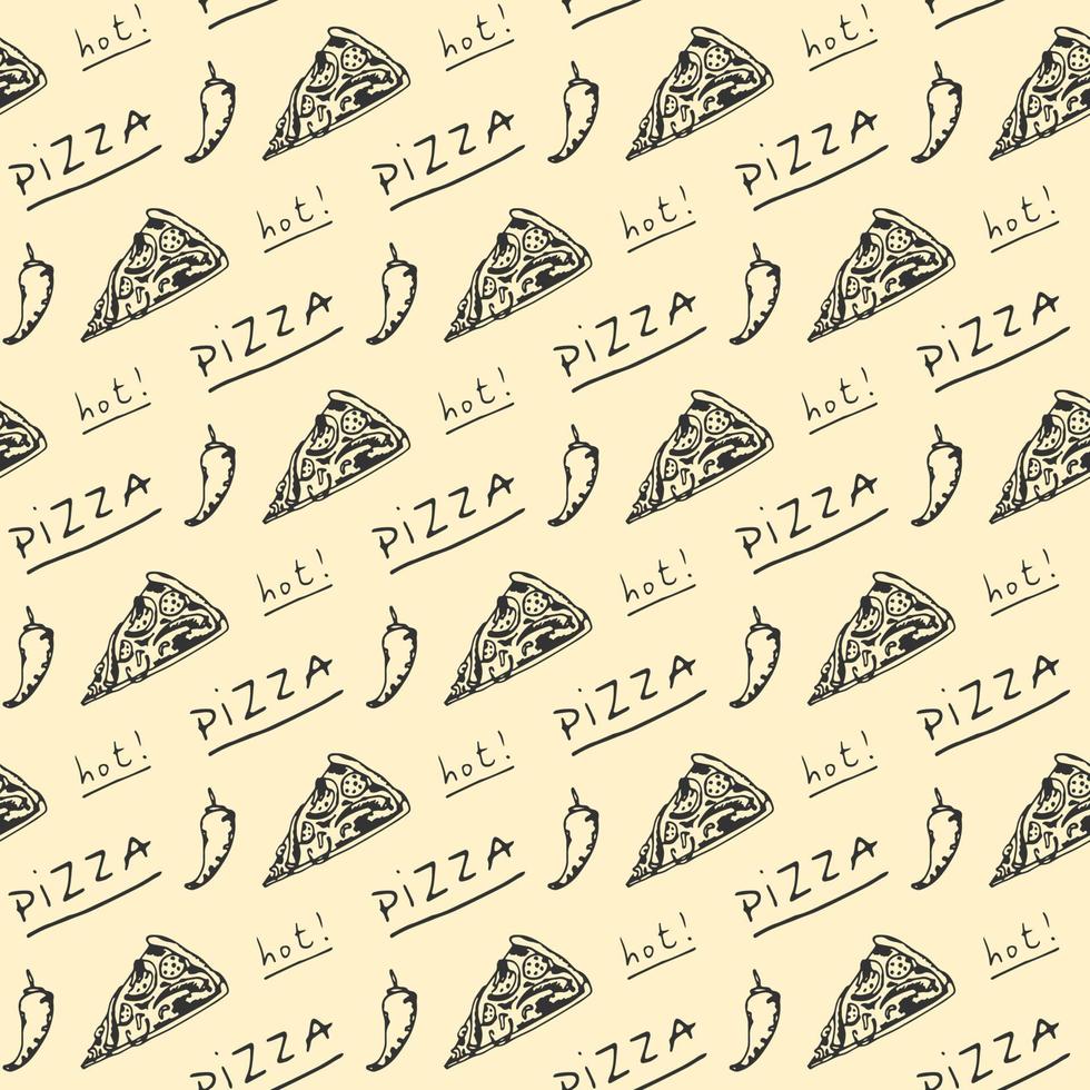 Pizza Seamless Pattern Design vector