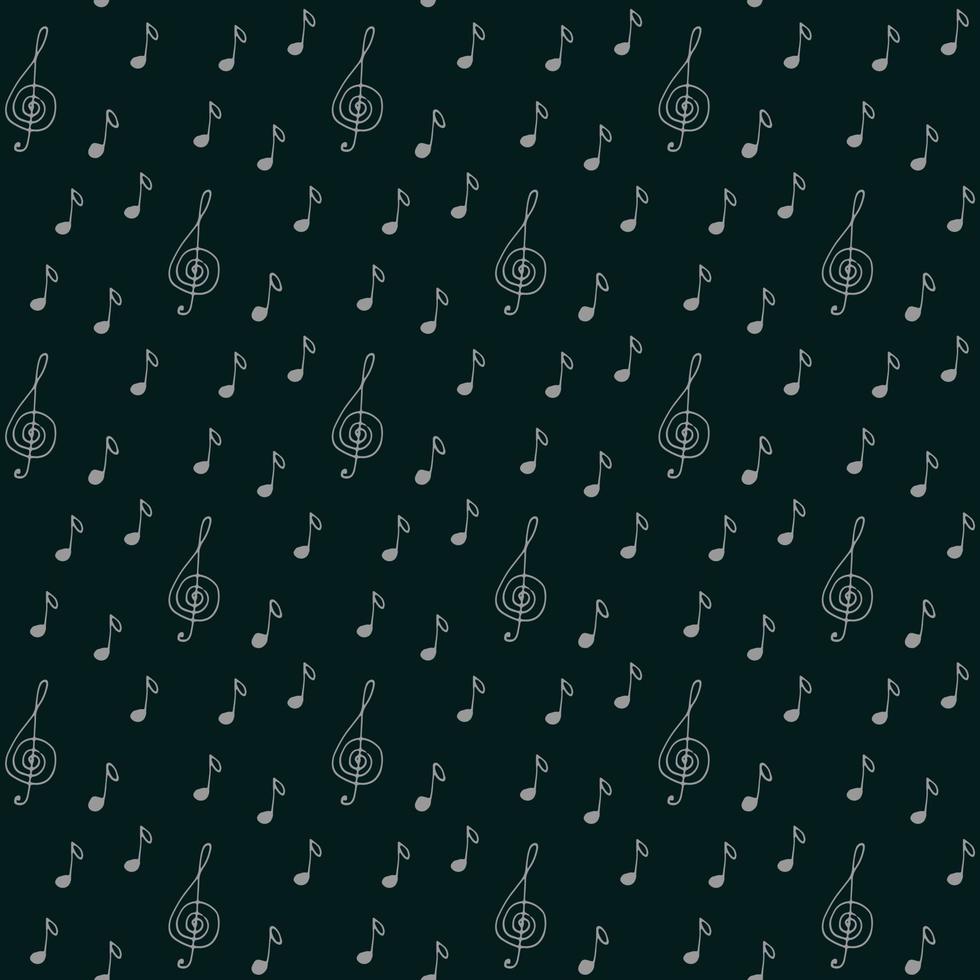 Music Sheet Seamless Pattern Design With Black Background vector