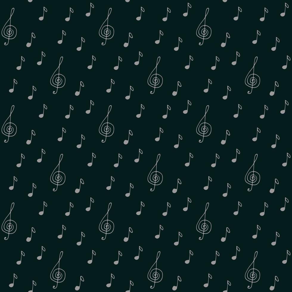 Music Sheet Seamless Pattern Design With Black Background vector