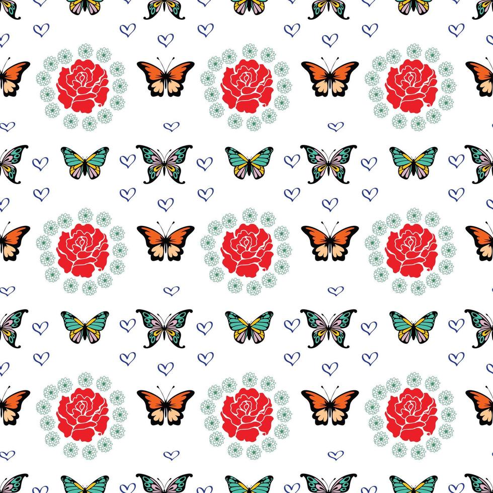 Butterfly Seamless Pattern Design vector