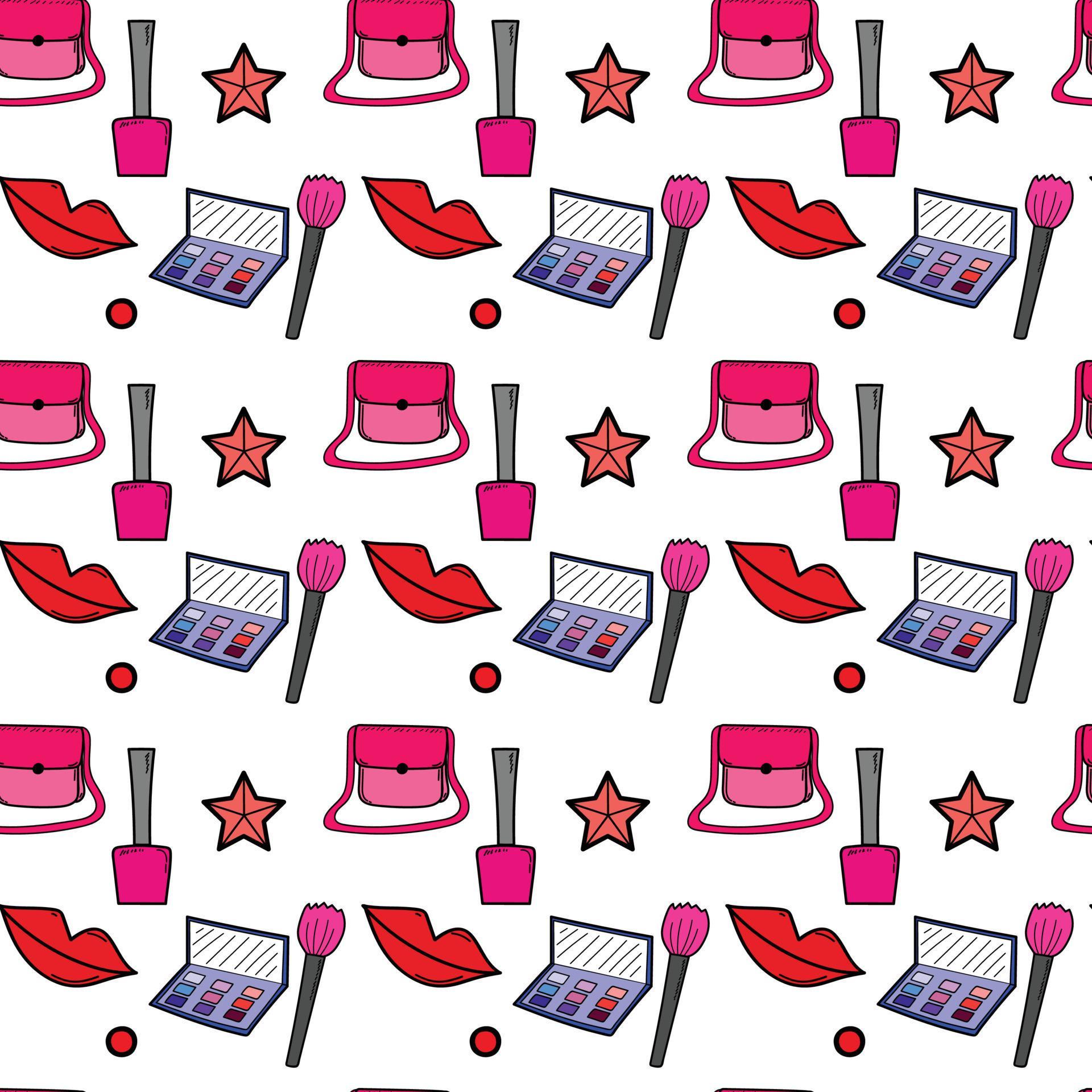 makeup Seamless Pattern Design 4732928 Vector Art at Vecteezy