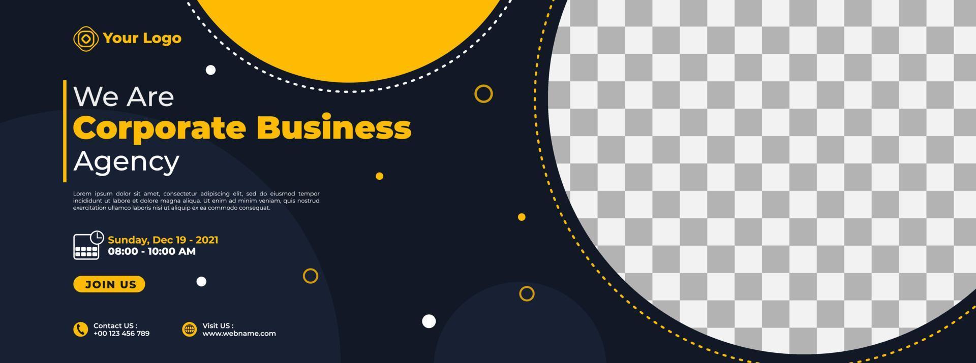 Modern business banner template design for webinar, marketing, online class program, etc vector