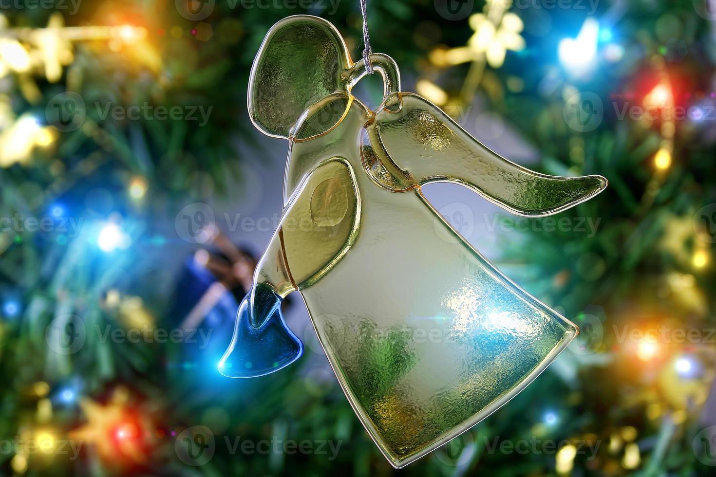 Glassy angel, Christmas decoration photo