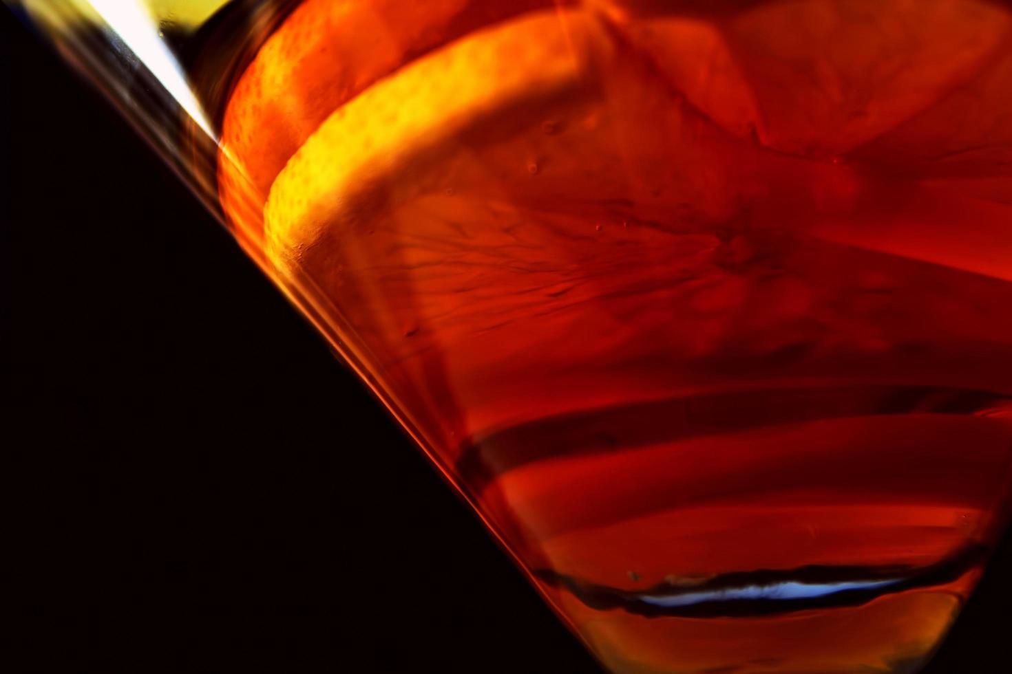 Martini close-up, glass and lemon, detailed photo