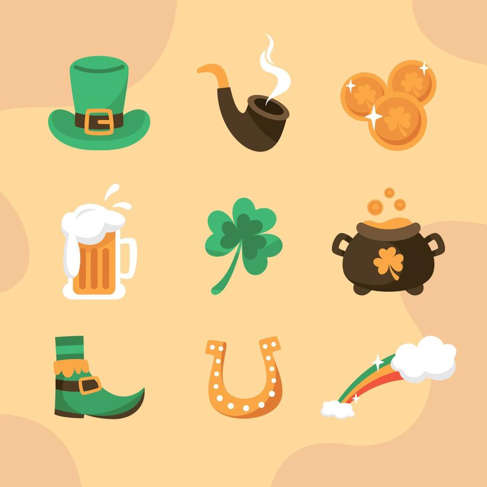 conjunto de iconos del día de san patricio vector