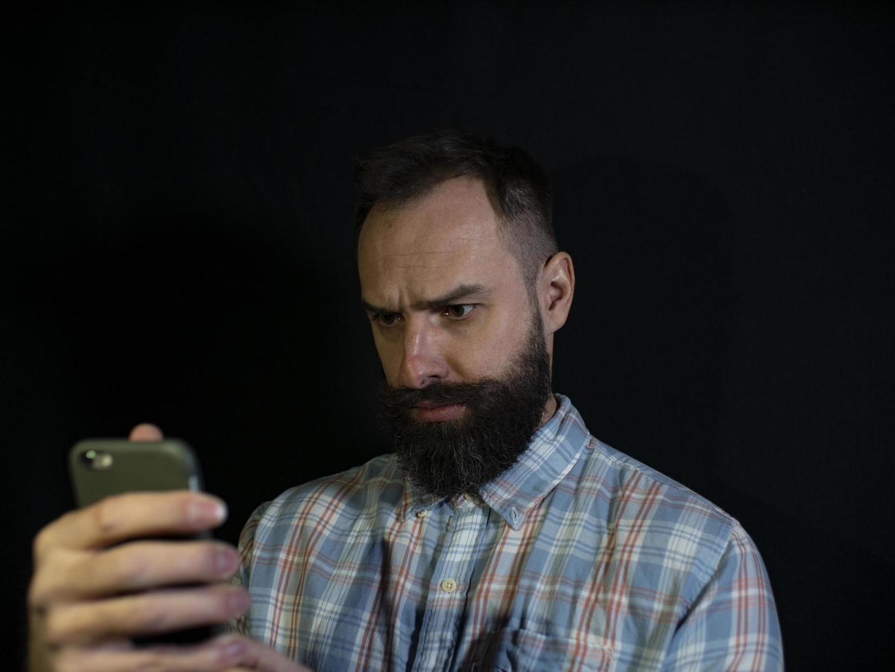 man with a beard and mustache photo