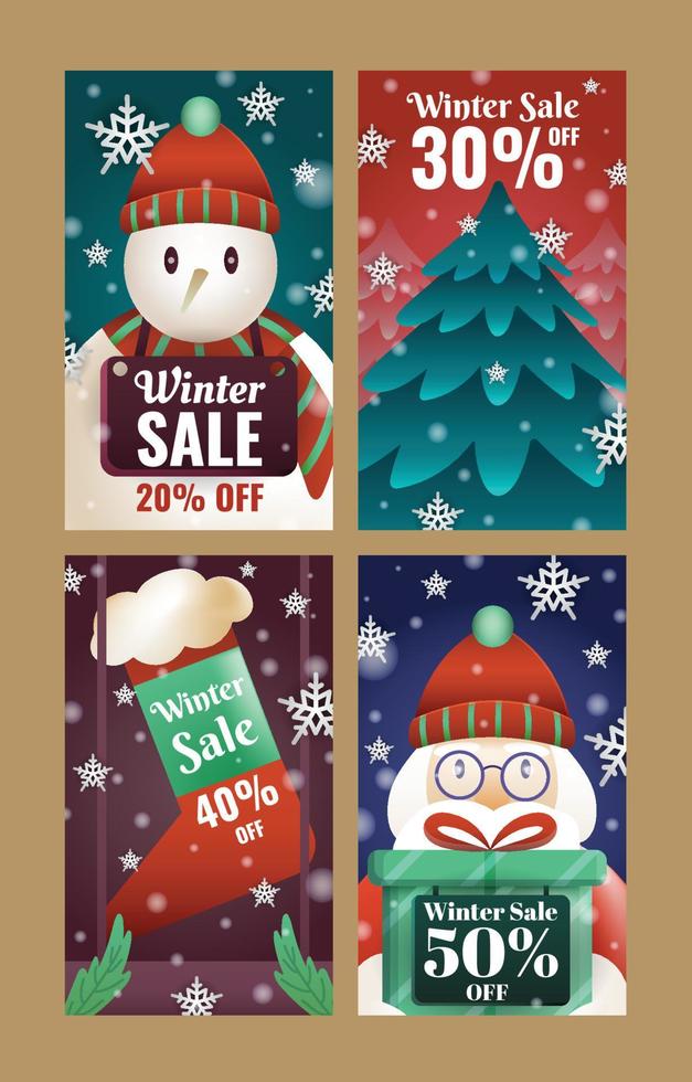 Winter Sale Social Media Posts vector