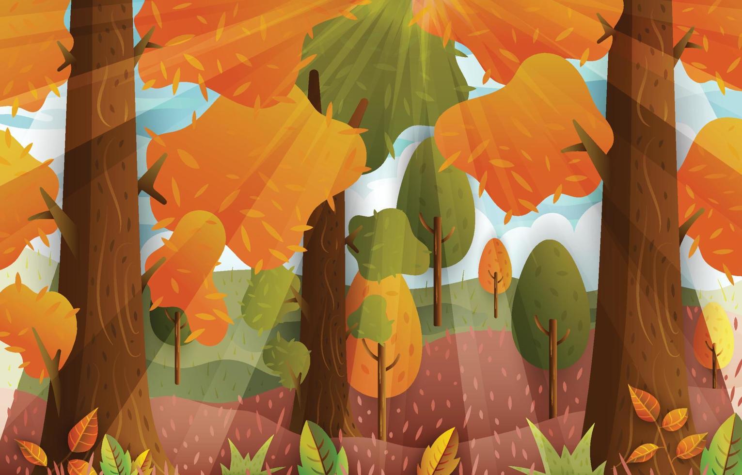 Autumn Scenery Background vector