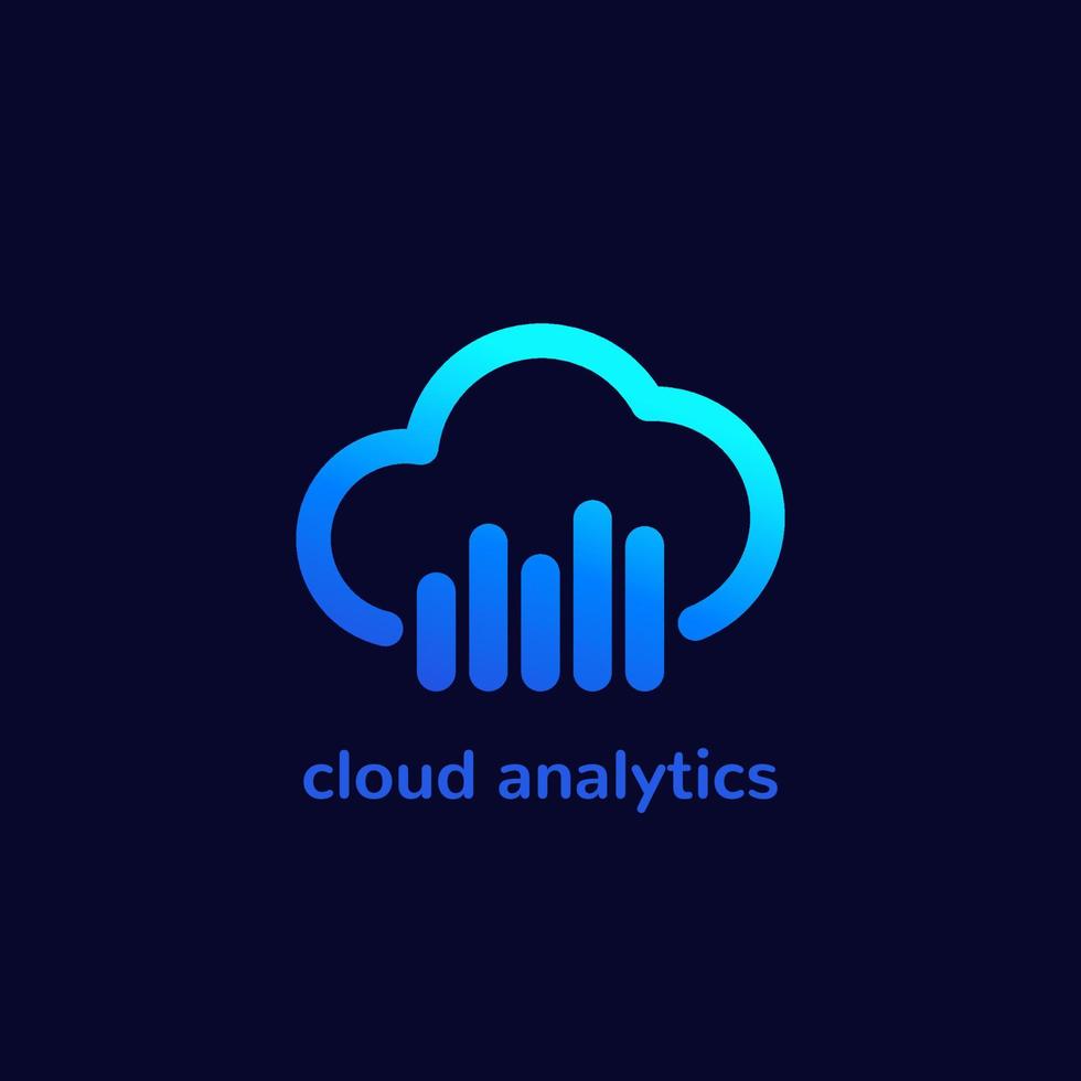 cloud analytics icon, vector logo