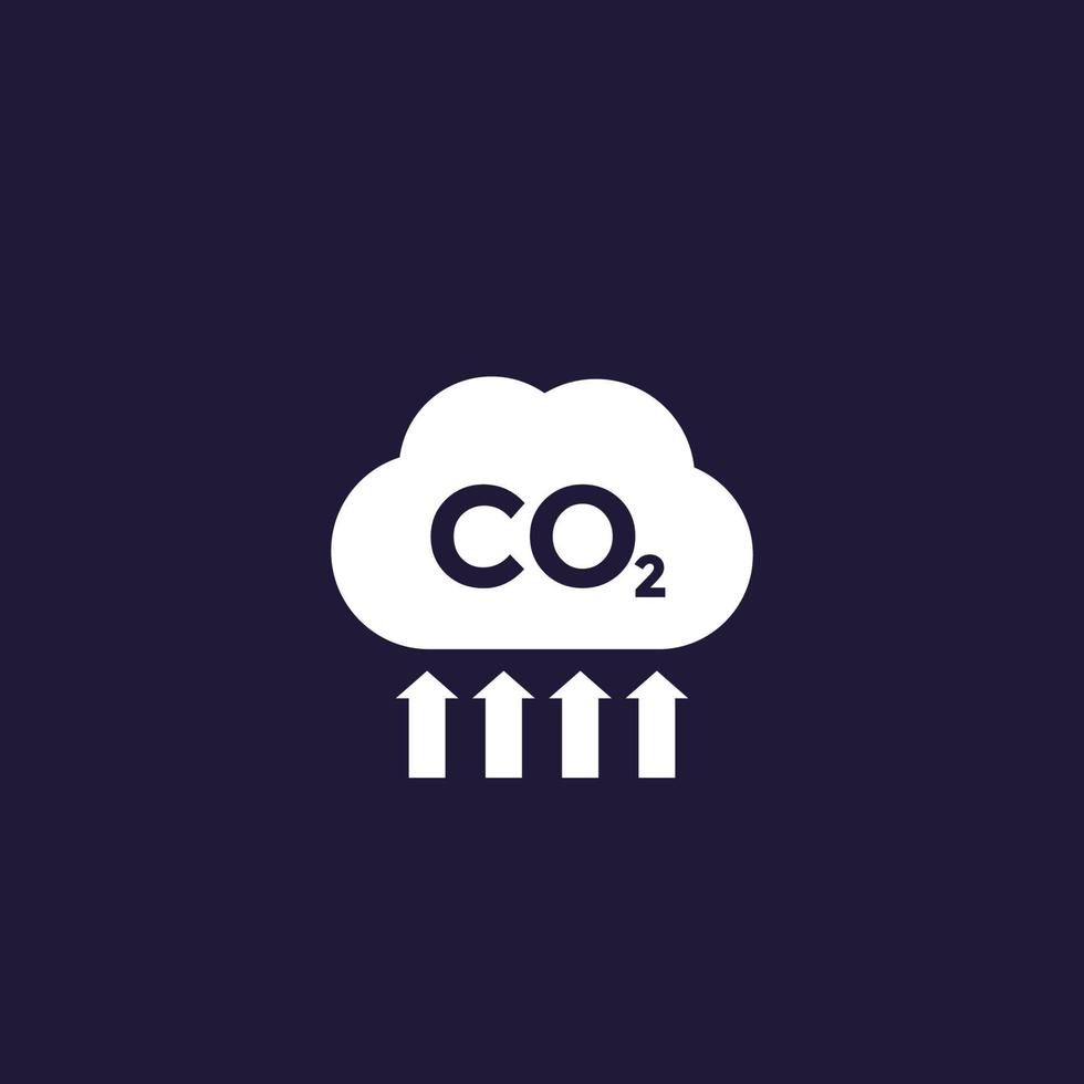 co2, carbon dioxide emissions and pollution, vector