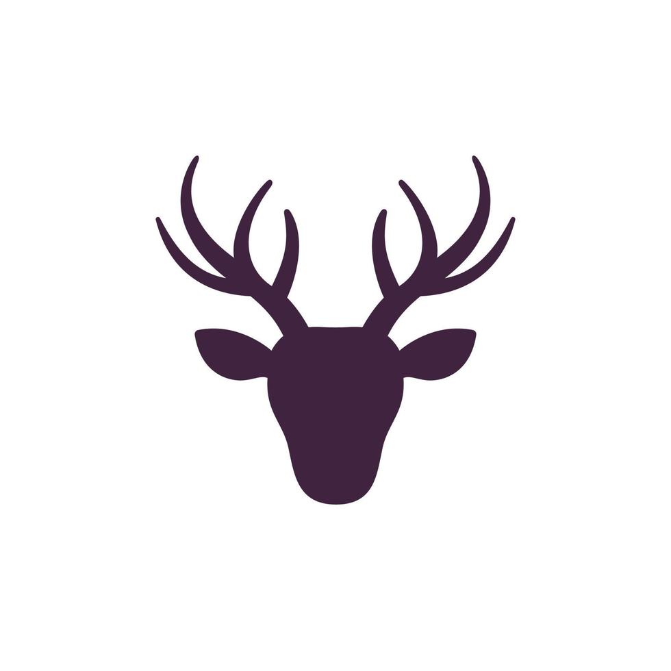 deer head, stag icon on white vector