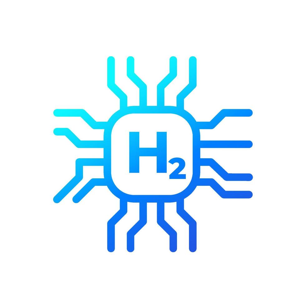 hydrogen synthesis icon on white vector