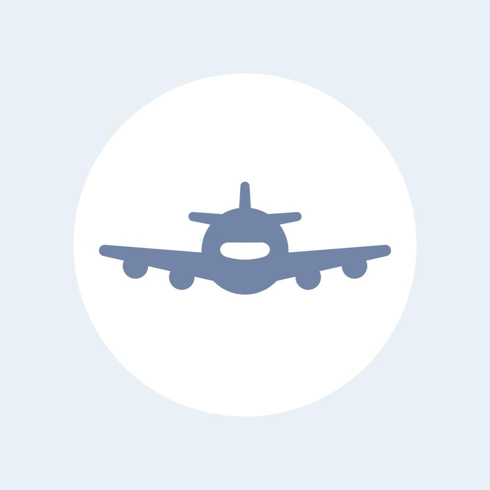 Airplane, aircraft, plane, aviation, air transport isolated icon, vector illustration