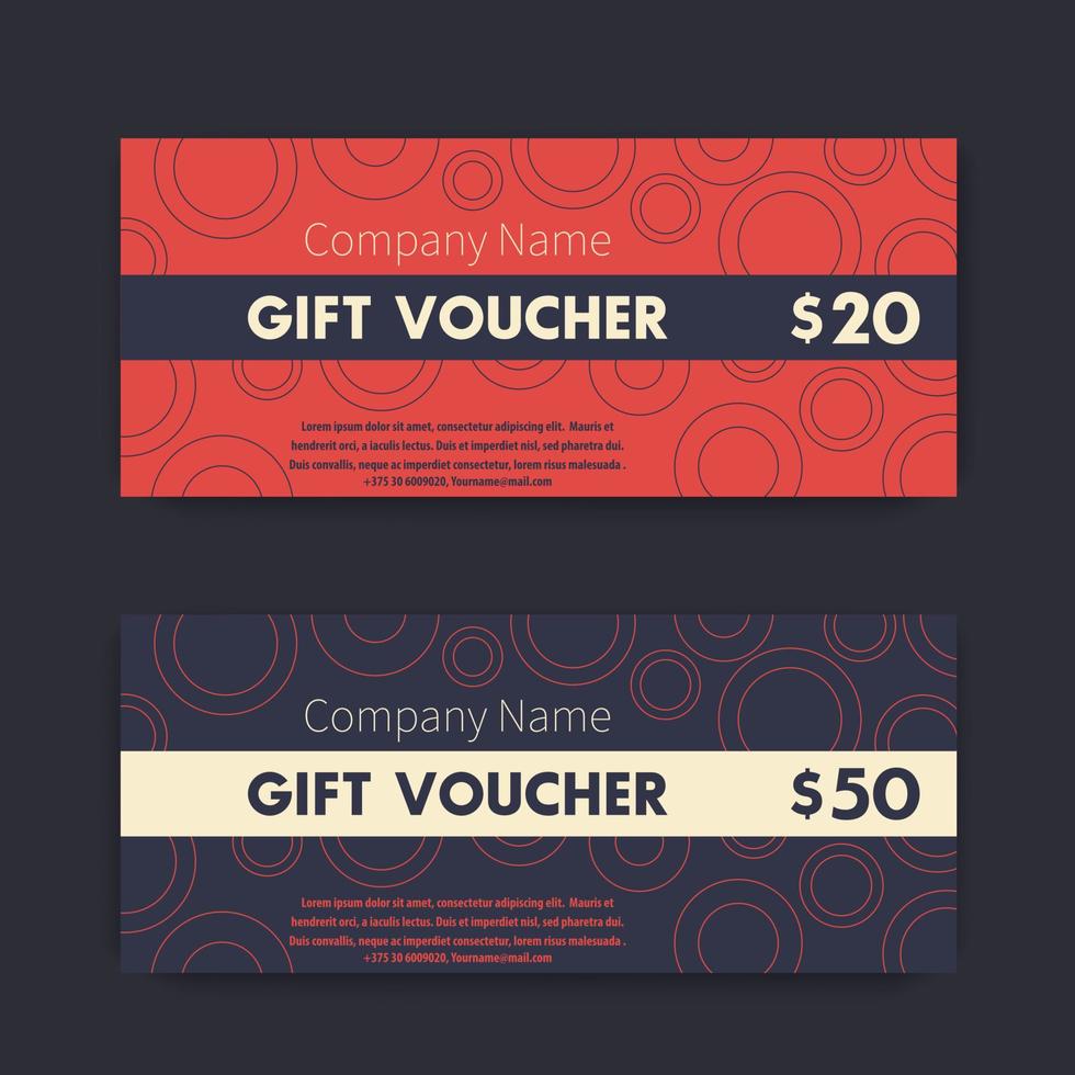 Gift Voucher design in vintage colors vector