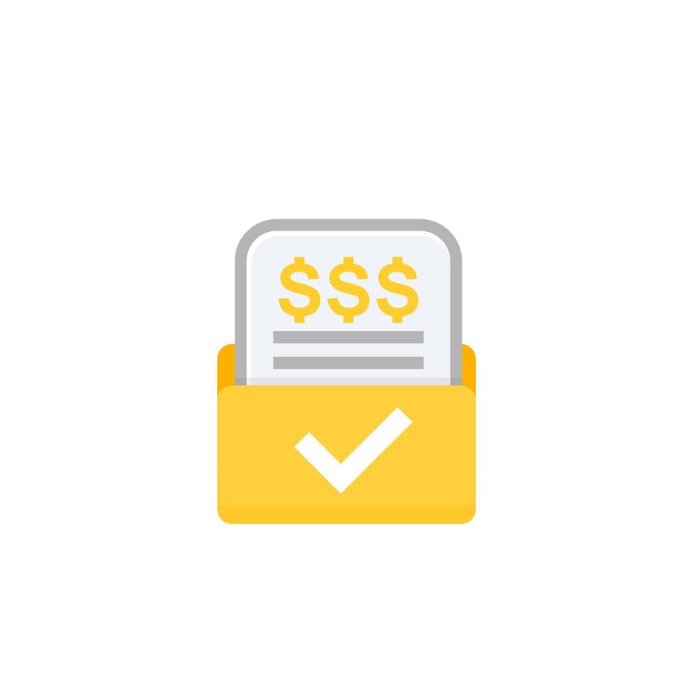 Invoice, bill form icon on white vector