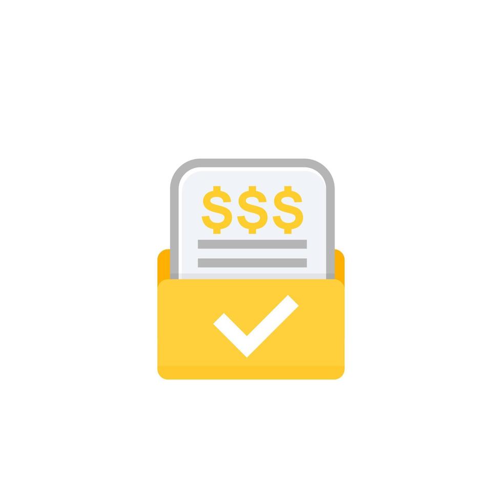 Invoice, bill form icon on white vector