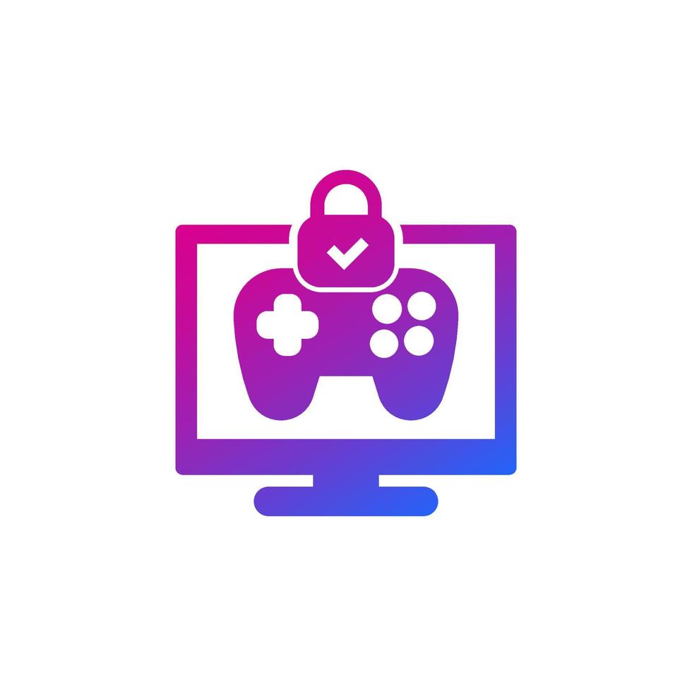 Parental control for games icon with a gamepad vector