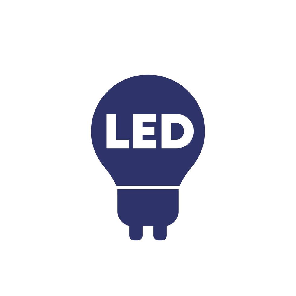 led bulb vector icon on white