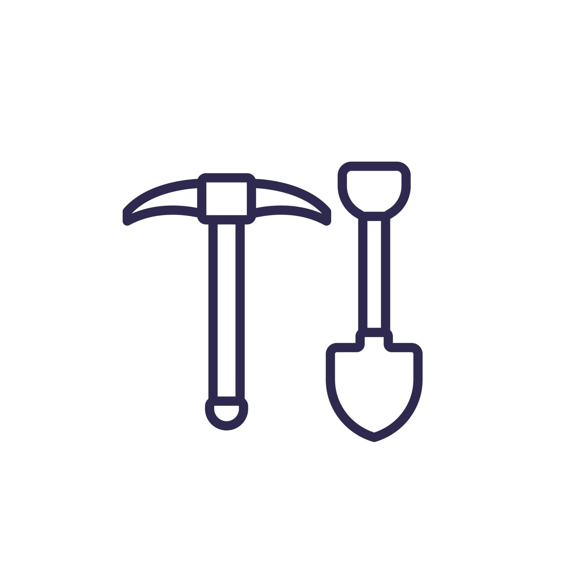 pick axe and shovel line icon 4734081 Vector Art at Vecteezy