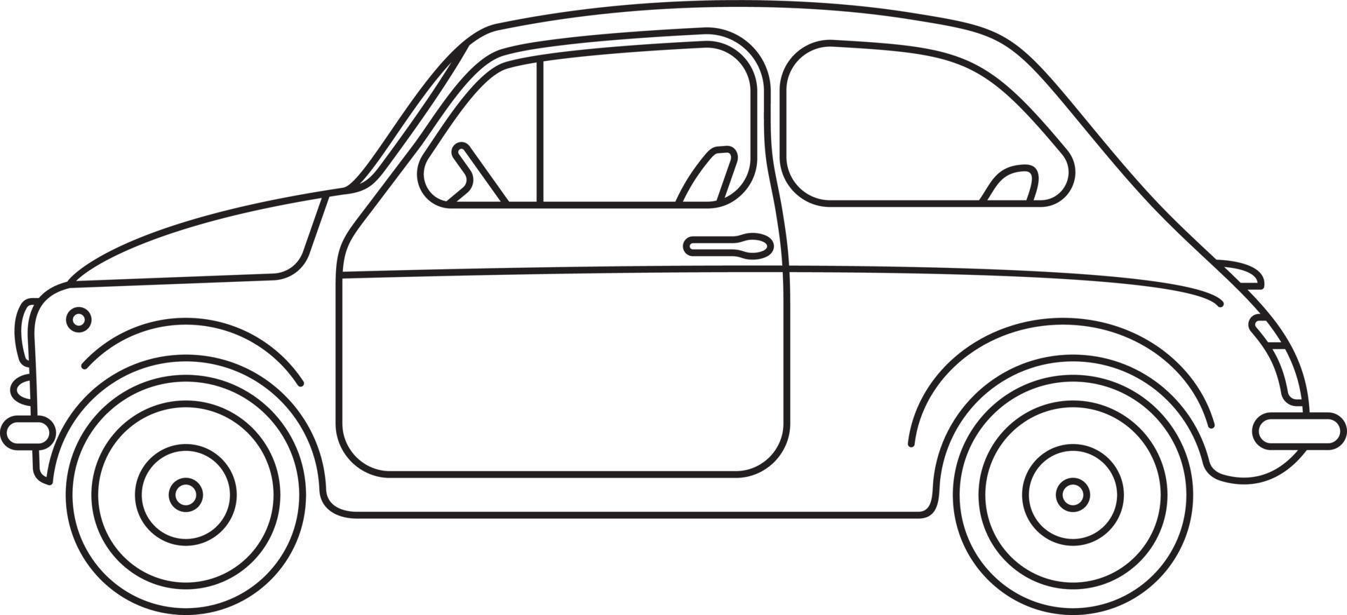 Vintage car outline vector