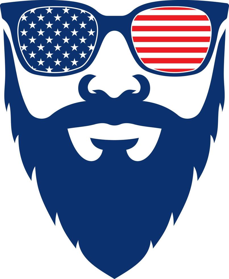 USA hipster face vector