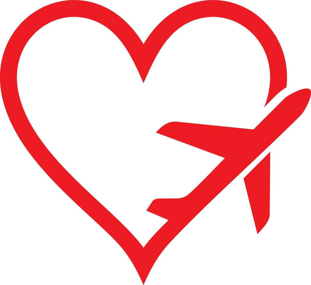Travel in heart vector